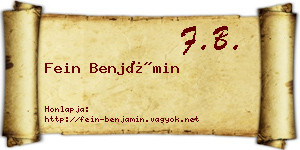 Fein Benjámin névjegykártya