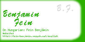 benjamin fein business card