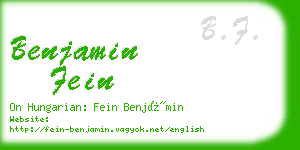 benjamin fein business card
